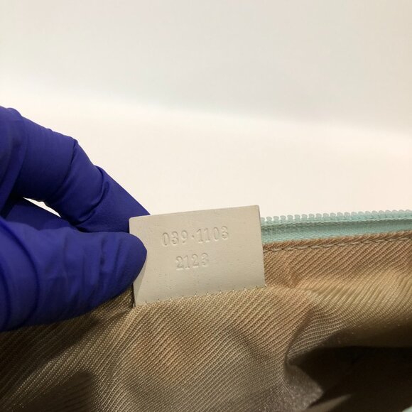 Gucci Mint GG Canvas Handbag SKU#85376 (gently used, strap edge crack) - Picture 12 of 12